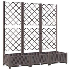 vidaXL Plantenbak met trellis bruin 120x40x121,5 cm PP