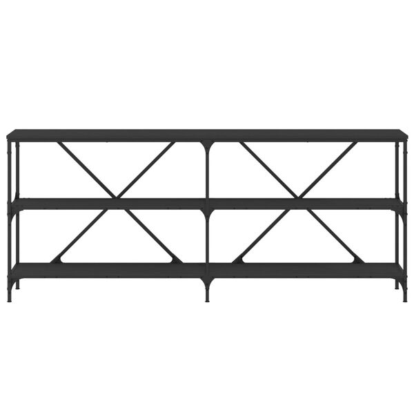 vidaXL Wandtafel 180x30x75 cm bewerkt hout en ijzer zwart