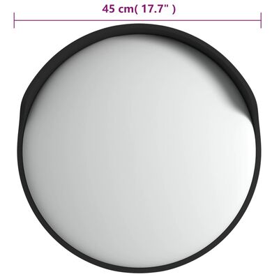 vidaXL Verkeersspiegel voor buiten convex Ø45 cm polycarbonaat zwart