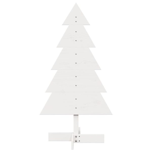 vidaXL Kerstdecoratie kerstboom 100 cm massief grenenhout wit