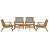 vidaXL Tuinstoelen met Tafel 5 pcs Grijs 90 x 45 x 40 cm