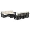 vidaXL Tuinbankenset 9 st Zwart poly rattan