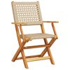 vidaXL 3-delige Bistroset poly rattan en massief hout beige