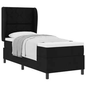 vidaXL Boxspring bed met hoofdeinde Zwart 80 x 200 cm Stof