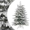 vidaXL Kunstkerstboom met scharnieren en sneeuw 210 cm