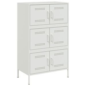 vidaXL Hoge kast 68x39x113 cm staal wit