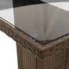 vidaXL Tuintafel met glazen blad 190x80x74 cm poly rattan bruin