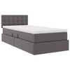 vidaXL Opbergbed met LED met matras met LED Grijs 90 x 190 cm Nep Leer