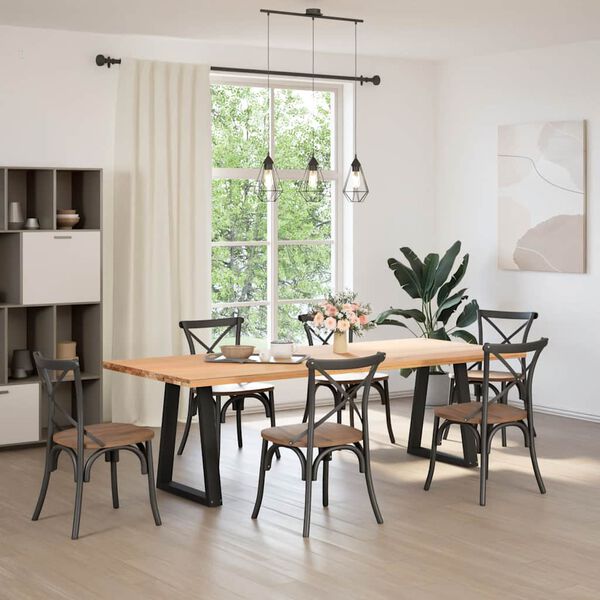 vidaXL Eettafelpoten 2 st V-vormig 60x(72-73,3) cm staal zwart