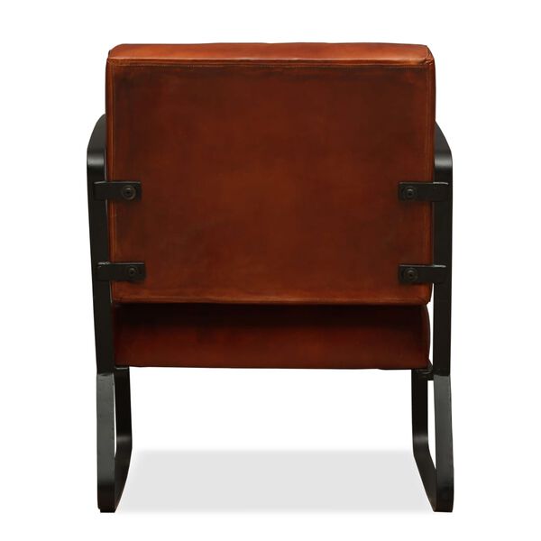 vidaXL Loungestoel echt leer bruin