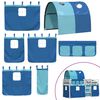 vidaXL Stapelbed met gordijnen 80x200 cm massief grenenhout blauw