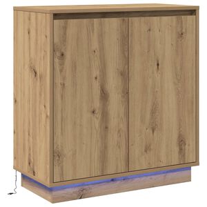 vidaXL LED Sideboard Artisan Eiken 71 x 34,5 x 75 cm Bewerkt hout