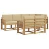 vidaXL Buiten bankenset 7 st Wit en Beige Polyester