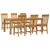 vidaXL Eetkamerset 7 st Beige Massief Eikenhout