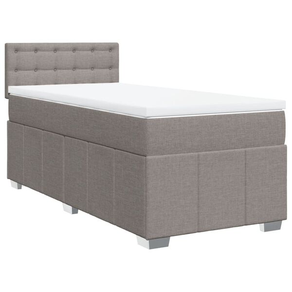vidaXL Boxspring met matras stof taupe 80x200 cm