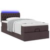 vidaXL Bed poef met matras en LED's 90x200 cm stof donkerbruin