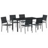 vidaXL Tuin eettafelset 7 st Zwart PE Rattan
