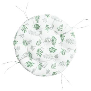 vidaXL Zitkussen rond bladpatroon &Oslash; 60x11 cm oxford stof