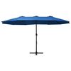vidaXL Parasol met aluminium paal 460x270 cm blauw