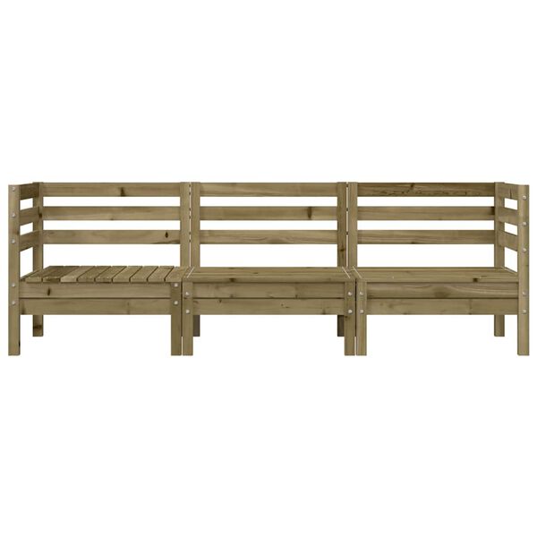 vidaXL Tuinbank 3-zits ge&iuml;mpregneerd grenenhout