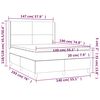 vidaXL Boxspring met matras en LED stof blauw 140x190 cm