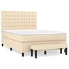 vidaXL Boxspring met matras stof cr&egrave;mekleurig 140x190 cm