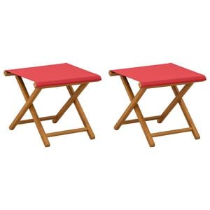 vidaXL Ligstoel 2 pcs massief eucalyptushout Rood