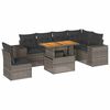 vidaXL 7-delige Loungeset met kussens poly rattan grijs