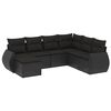 vidaXL 7-delige Loungeset met kussens poly rattan zwart