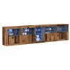 vidaXL LED Sideboard Oudhout 283 x 37 x 67 cm Bewerkt hout