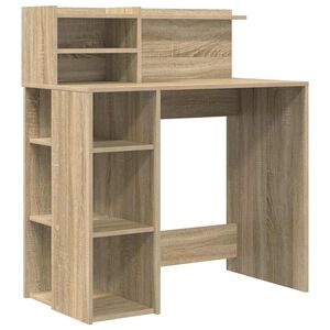 vidaXL Bureau Sonoma Eiken Bewerkt hout 90 x 48 x 101,5 cm