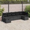 vidaXL Tuin Sofa Set met kussen met opslag 7 pcs Zwart Poly riet