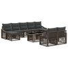 vidaXL Tuinbankenset 10 st Grijs en Donkergrijs poly rattan