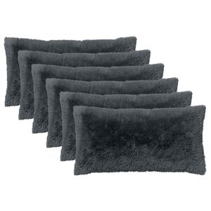 vidaXL Kussen met kussen HEERLEN 6 st Antraciet PV Fleece