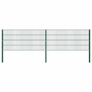 vidaXL Schuttingpaneel met palen ijzer 349x80 cm groen