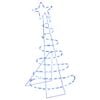 vidaXL Led-kerstboomsilhouet LOVIISA 100 LED's Blauw 51 x 99 cm
