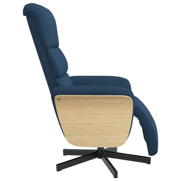 vidaXL Fauteuil verstelbaar met voetensteun stof blauw