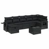 vidaXL 8-delige Loungeset met kussens poly rattan zwart