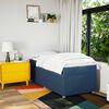 vidaXL Boxspring met matras stof blauw 90x200 cm