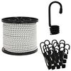 vidaXL Bungee Koorden met Haken 10 mm 50 m Zwart en Wit PP en rubber