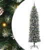vidaXL Kunstmatige slanke kerstboom Groen en Wit 240 cm
