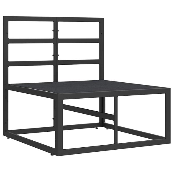 vidaXL Buitenmeubilair met kussen met kussen Zwart Aluminium