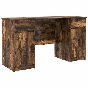 vidaXL Bureau Gerookt eiken Bewerkt hout 140 x 49 x 76 cm