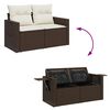 vidaXL 8-delige Loungeset met kussens poly rattan bruin