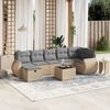 vidaXL 8-delige Loungeset met kussens poly rattan gemengd beige