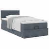 vidaXL Ottoman bed met matras 100x200 cm fluweel donkergrijs