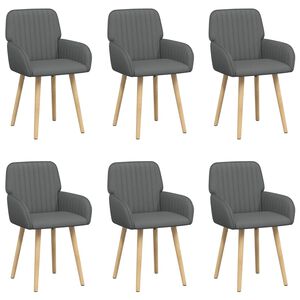 vidaXL Eettafelstoelen 6 st Stof Donkergrijs 56,5 x 50 x 87,5 cm