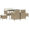 vidaXL 6-delige Tuinset met kussens poly rattan beige