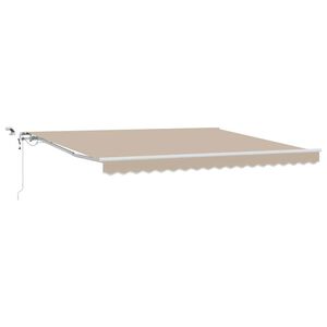 vidaXL Uitschuifbare luifel Beige 400 &times; 300 cm Polyester
