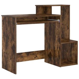 vidaXL Bureau Gerookt eiken 106 x 41 x 88.5 cm Bewerkt hout